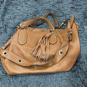 Michael Kors Brown Leather Shoulder Bag with Tassels